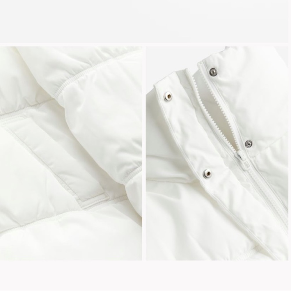 NWT • H&M • White Zip Up Puffer Coat - Picture 9 of 12
